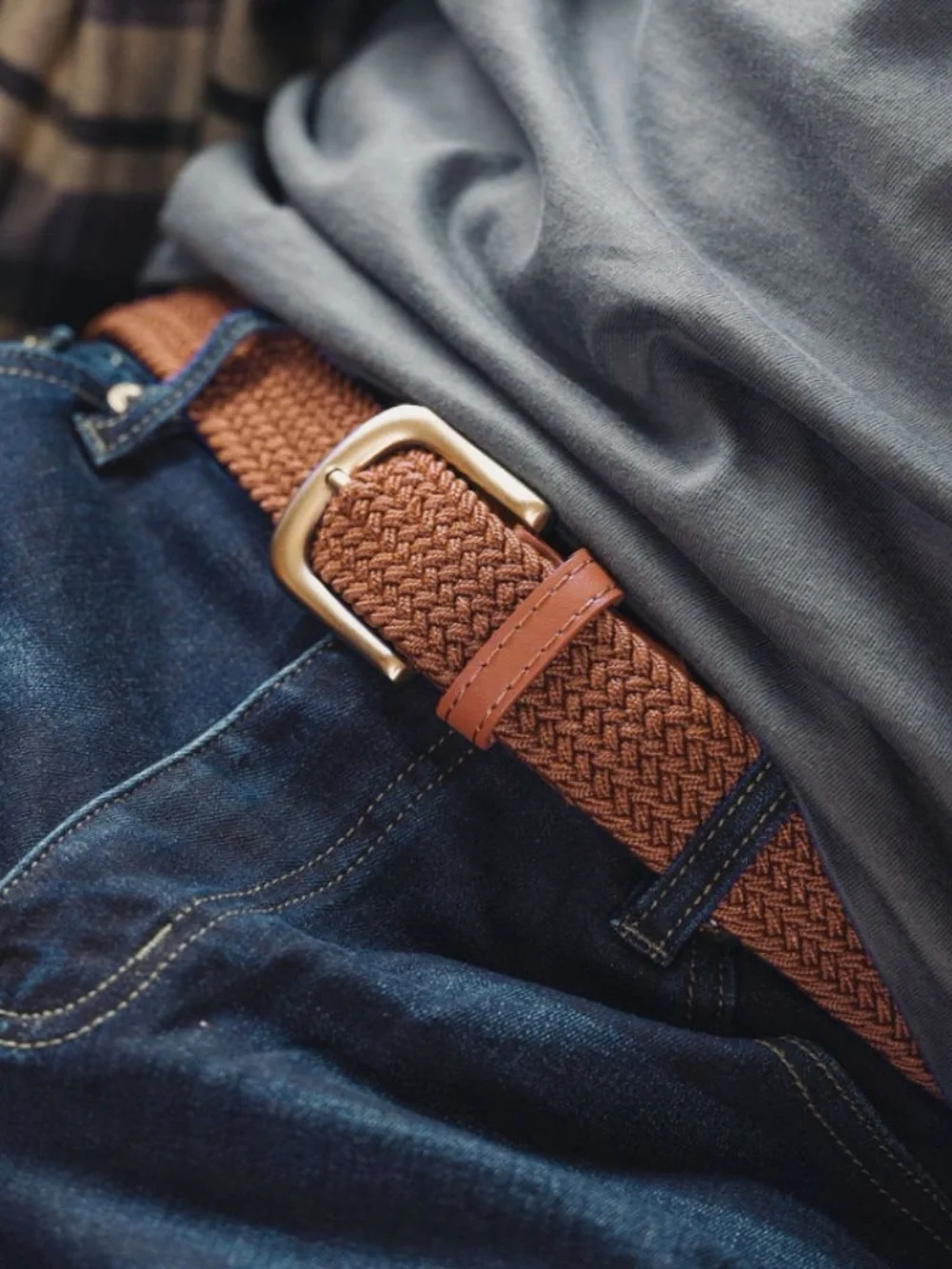 Mugsy Saddle Stretch Belt Brown‎ New